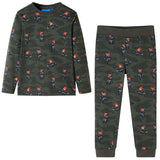 Vidaxl kinderpyjama met lange mouwen 104 kakikleurig