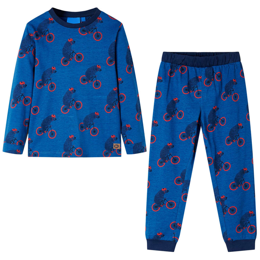 Vidaxxl børnepyjamas med lange ærmer 92 benzinfarvet