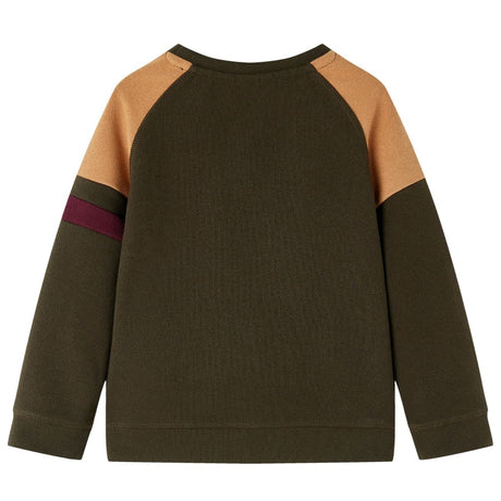 Vidaxl børnetrøje 140 mørk khaki og kamel