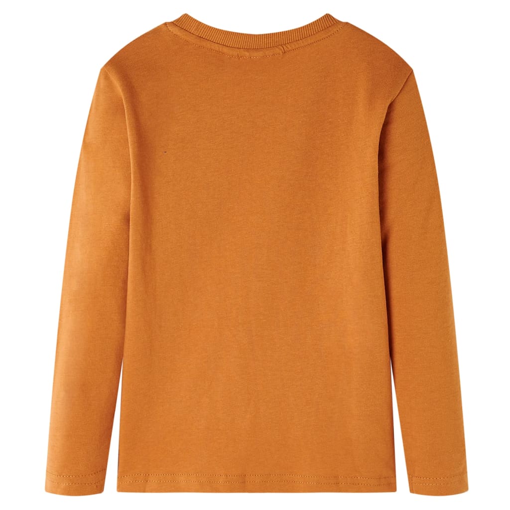 VidaXL Børneskjorte med lange ærmer 116 mørk okker