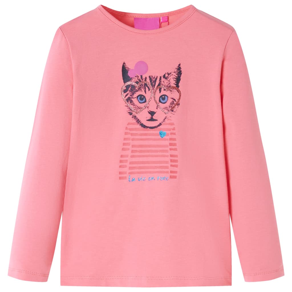 VidaXL børneskjorte med lange ærmer 128 pink
