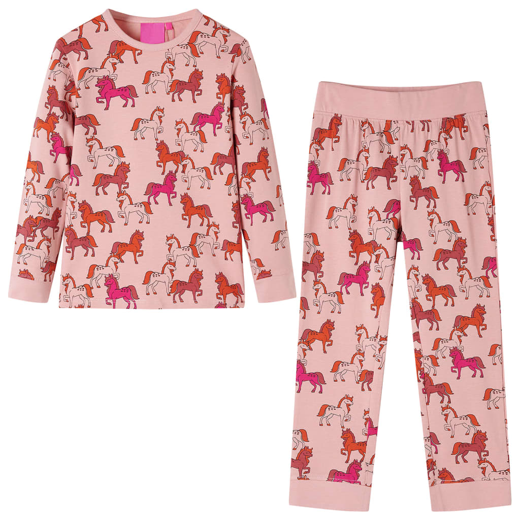 VidaXL børnepyjamas med lange ærmer 104 lys pink