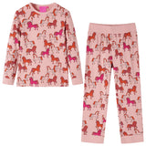 VidaXL Børnepyjamas med lange ærmer 128 lys pink