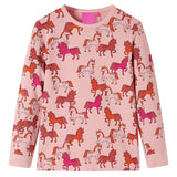 VidaXL Børnepyjamas med lange ærmer 128 lys pink