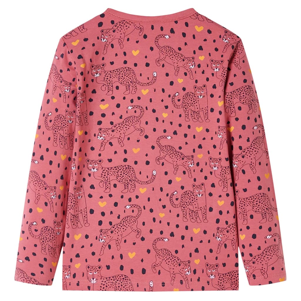 VidaXL Børnepyjamas med lange ærmer 128 old pink
