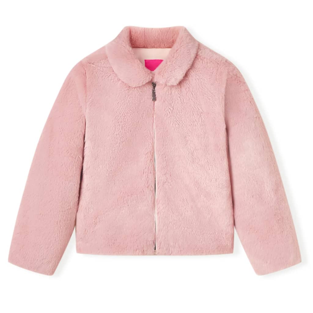 VidaXL børnefrakke 92 kunstig pels pink