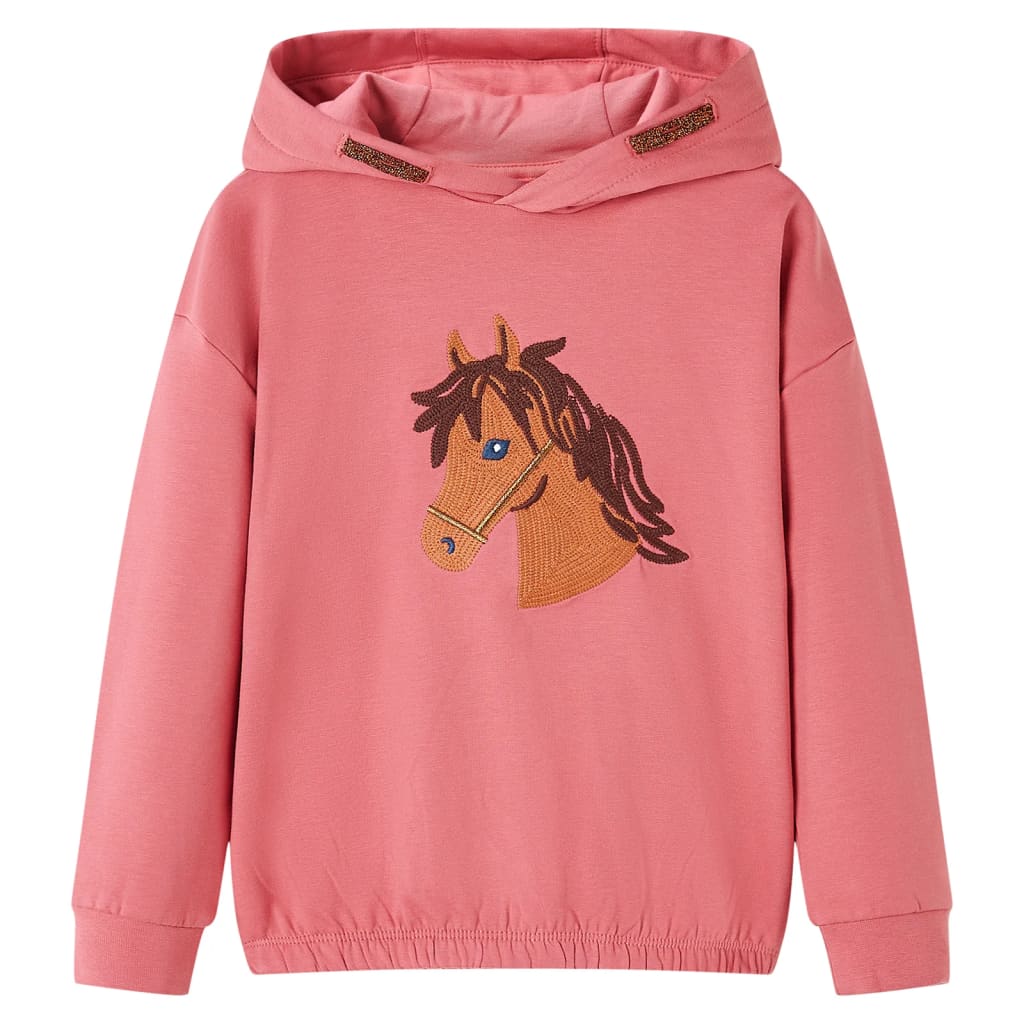 VidaXL børnetrøje med hætte 128 old pink