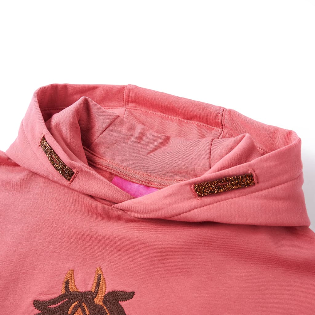 VidaXL Børnetrøje med hætte 140 old pink