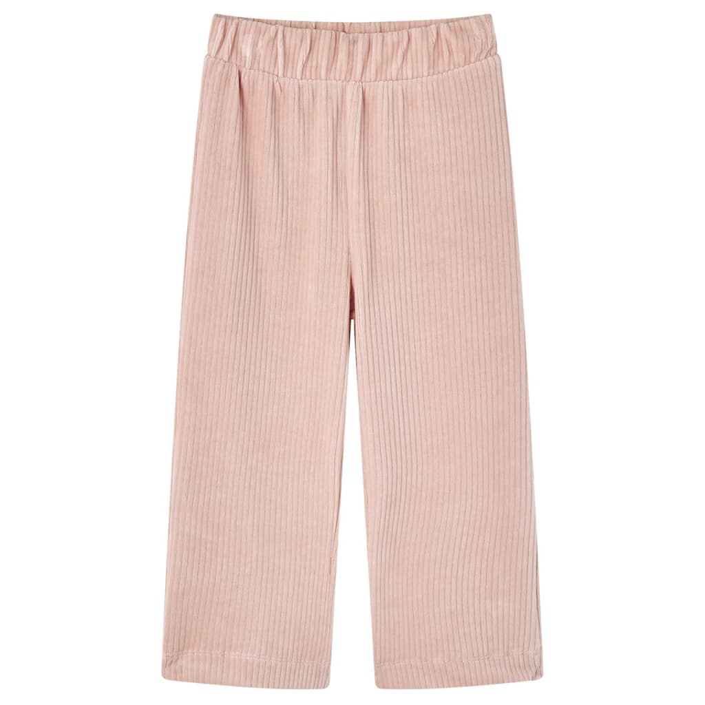 VidaXL Børnebukser 116 fløjl Lys pink