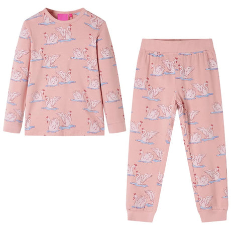 Vidaxl børnepyjamas med lange ærmer 104 lys pink