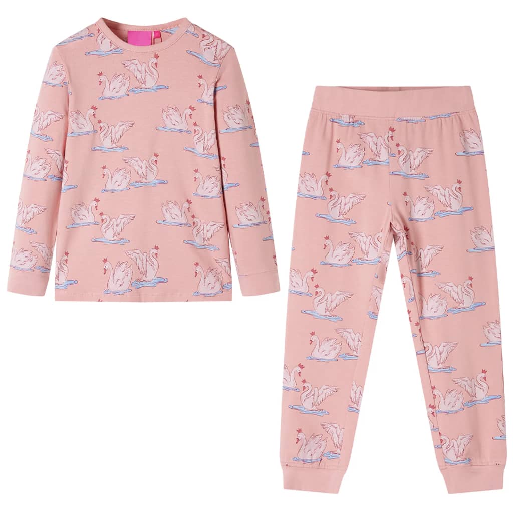 Vidaxl børnepyjamas med lange ærmer 104 lys pink
