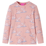 VidaXL Børnepyjamas med lange ærmer 128 lys pink