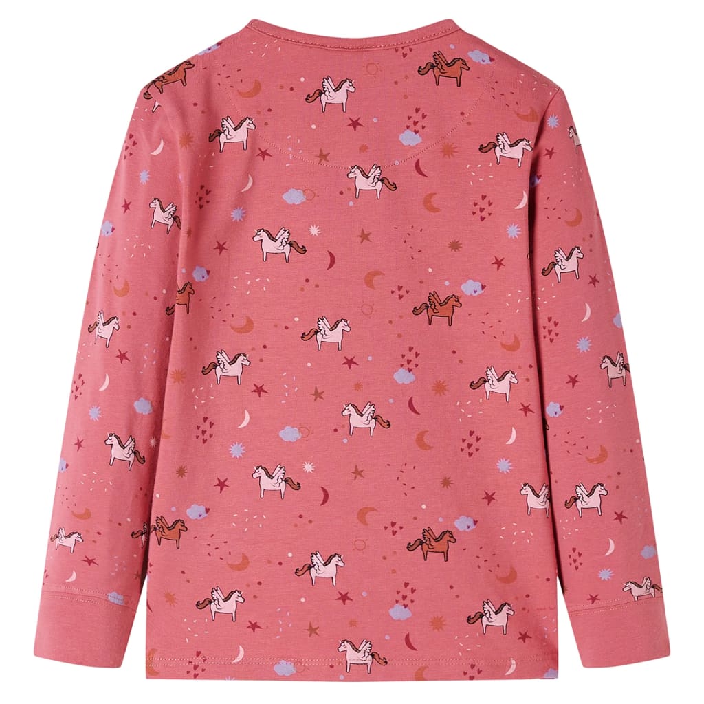VidaXL Børnepyjamas med lange ærmer 140 old pink
