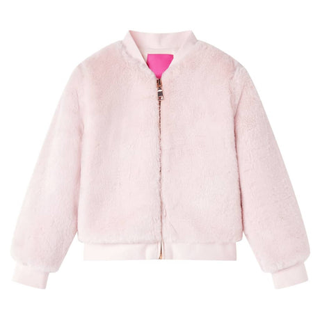 VidaXL børnefrakke 116 kunstig pels blød pink