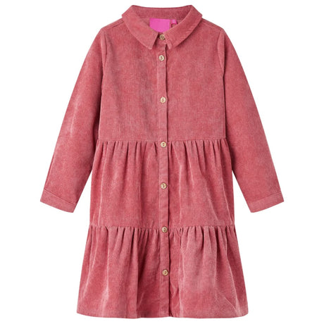 VidaXL børnekjole med lange ærmer fløjlsbukser 116 old pink