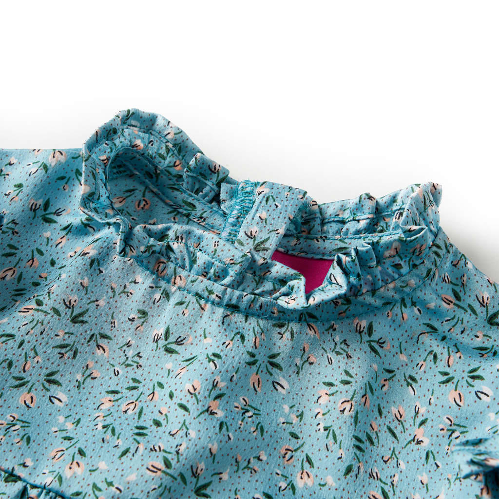 VidaXL børnekjole med lange ærmer 116 blå