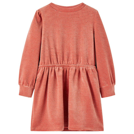 VidaXL børnekjole med lange ærmer 116 medium pink