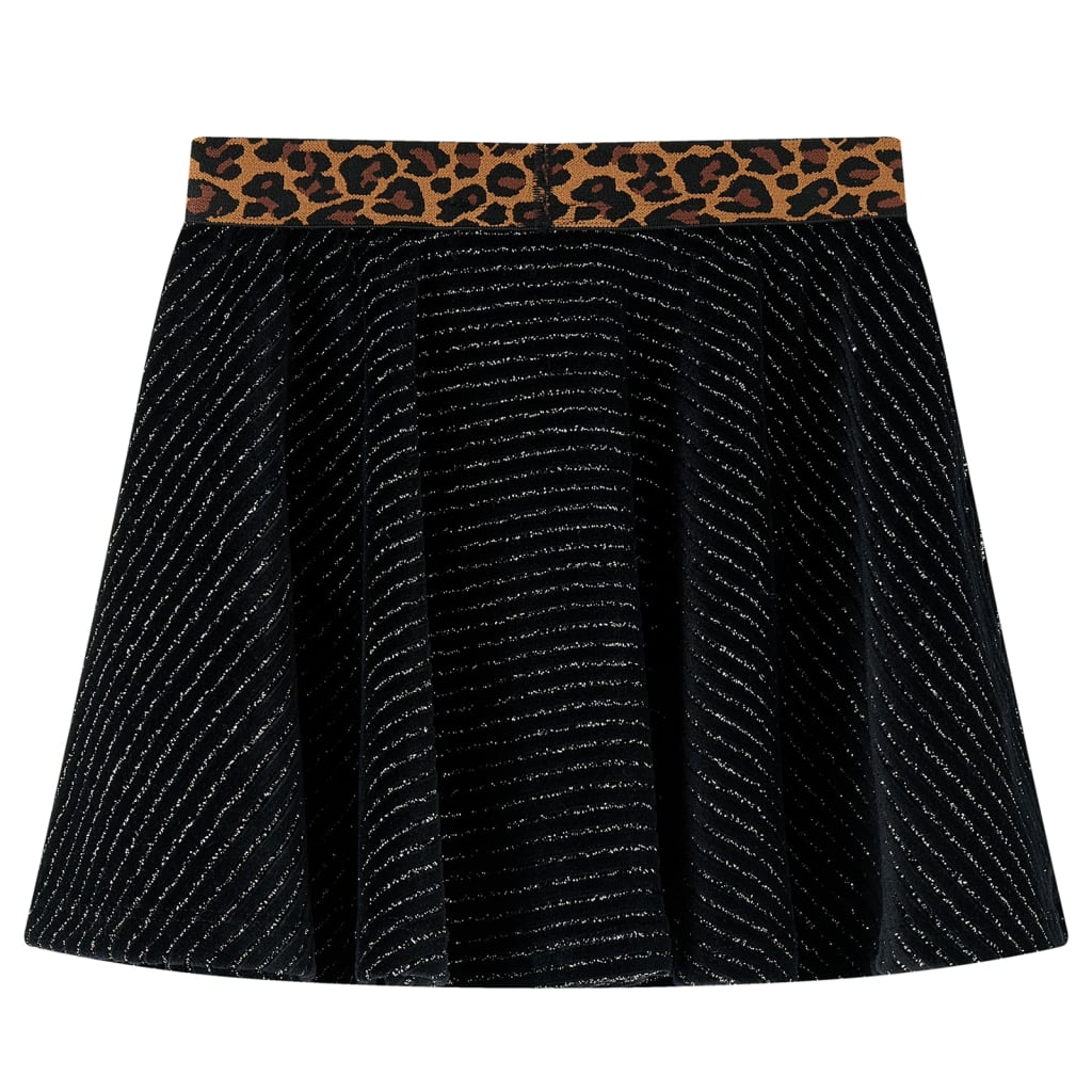 VidaXL børneskørt med leopard linning 116 sort