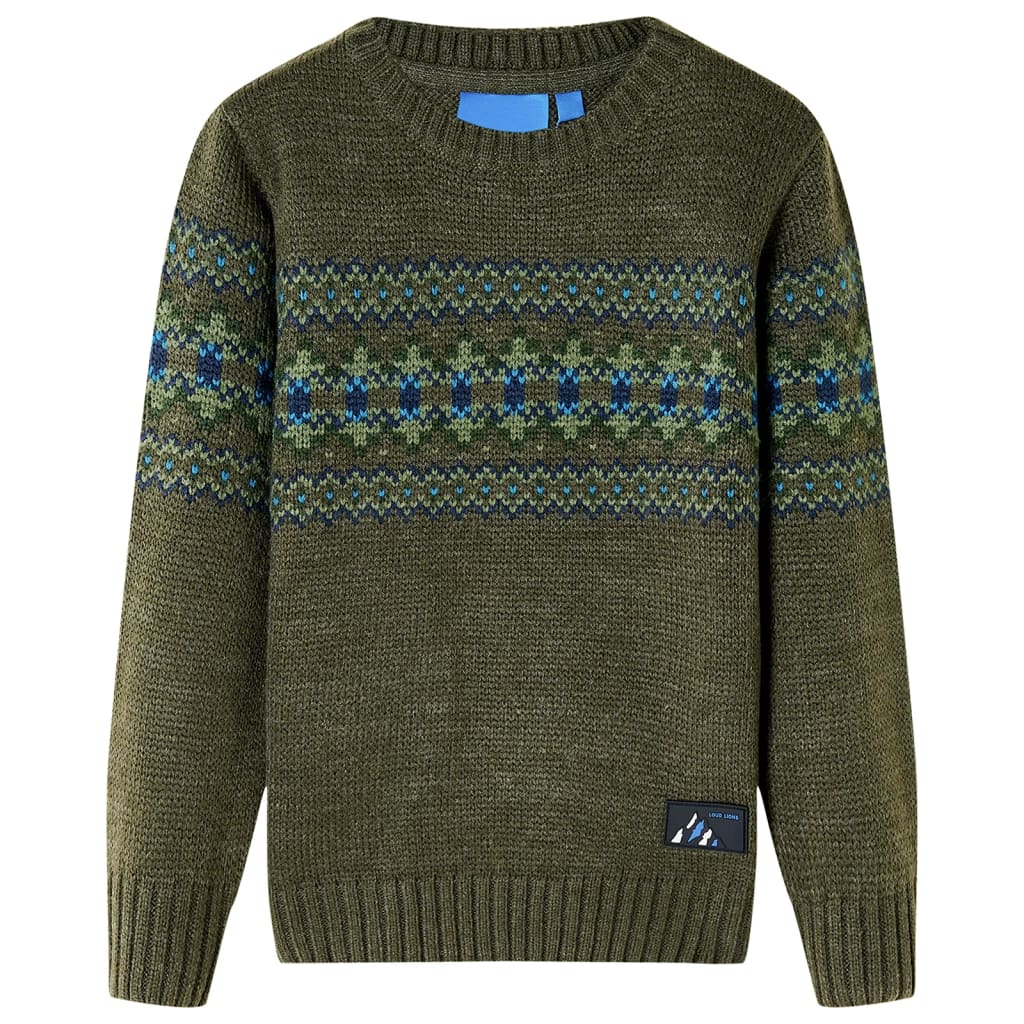 Vidaxl børnetrøje strikket 92 khaki