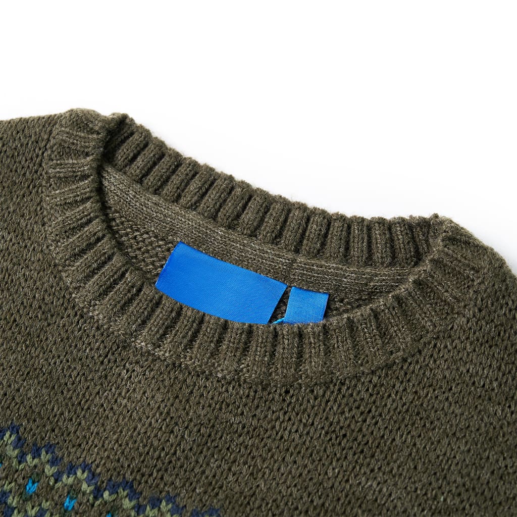 Vidaxl børnetrøje strikket 116 khaki