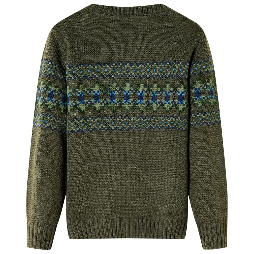 VidaXL Børnetrøje strikket 140 khaki