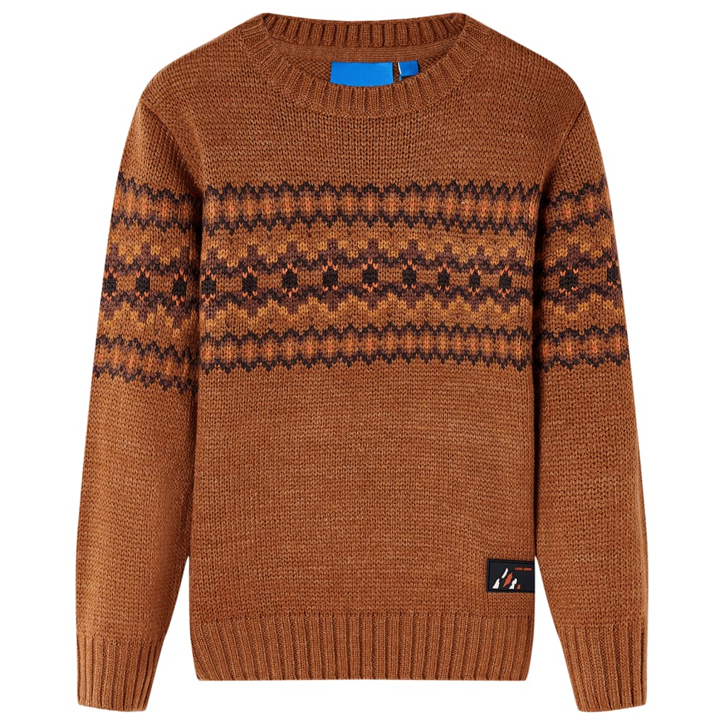Vidaxl børnetrøje strikket 104 cognac farvet