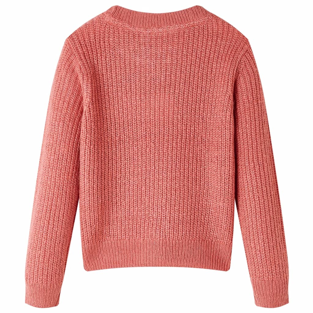 Vidaxl børnetrøje strikket 128 medium pink