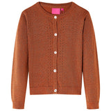 VidaXL børne cardigan strikket 92 cognac farvet