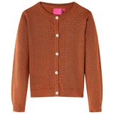 Vidaxl børne cardigan strikket 104 cognac farvet