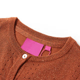 Vidaxl børne cardigan strikket 104 cognac farvet