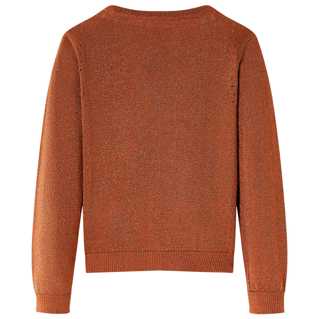 Vidaxl børne cardigan strikket 116 cognac farvet