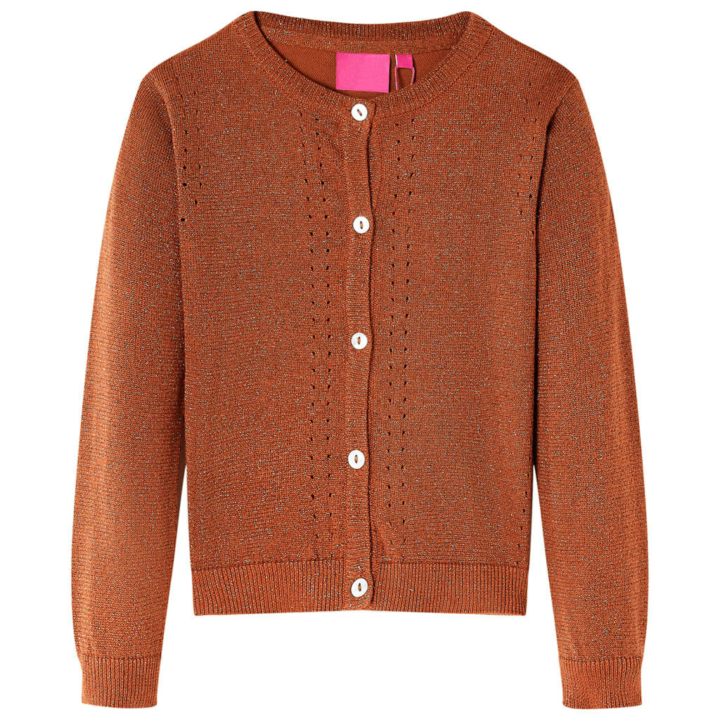 VidaXL børne cardigan strikket 140 cognac farvet