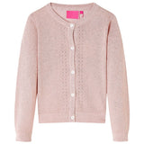 VidaXL børne cardigan strikket 116 blød pink