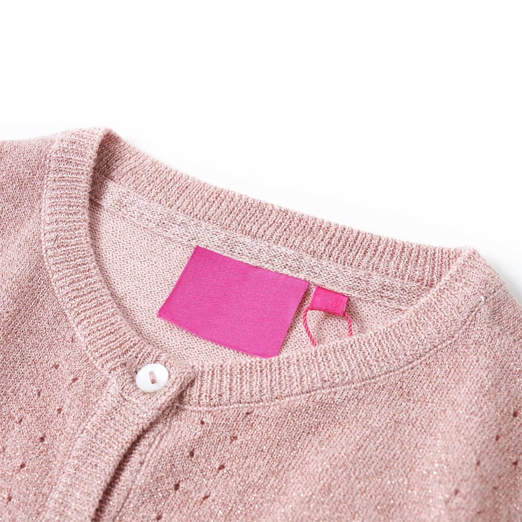VidaXL børne cardigan strikket 116 blød pink