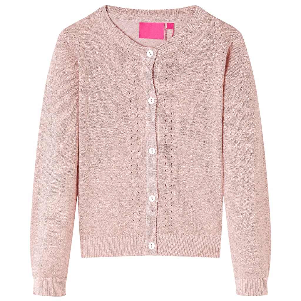 VidaXL Børnecardigan strikket 128 blød pink