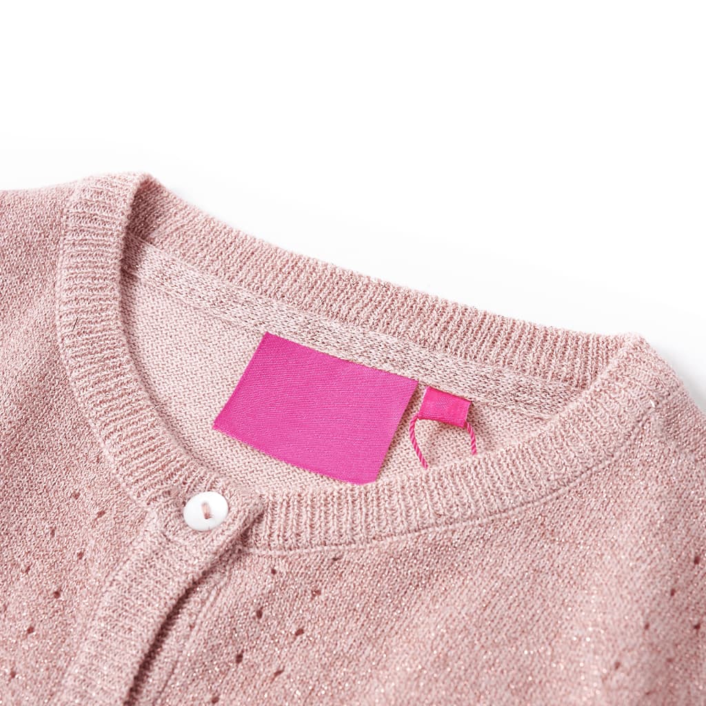 VidaXL Børnecardigan strikket 140 blød pink