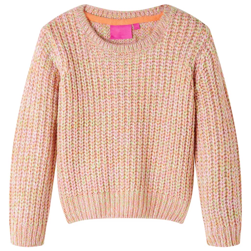 VidaXL børnetrøje strikket 128 blød pink