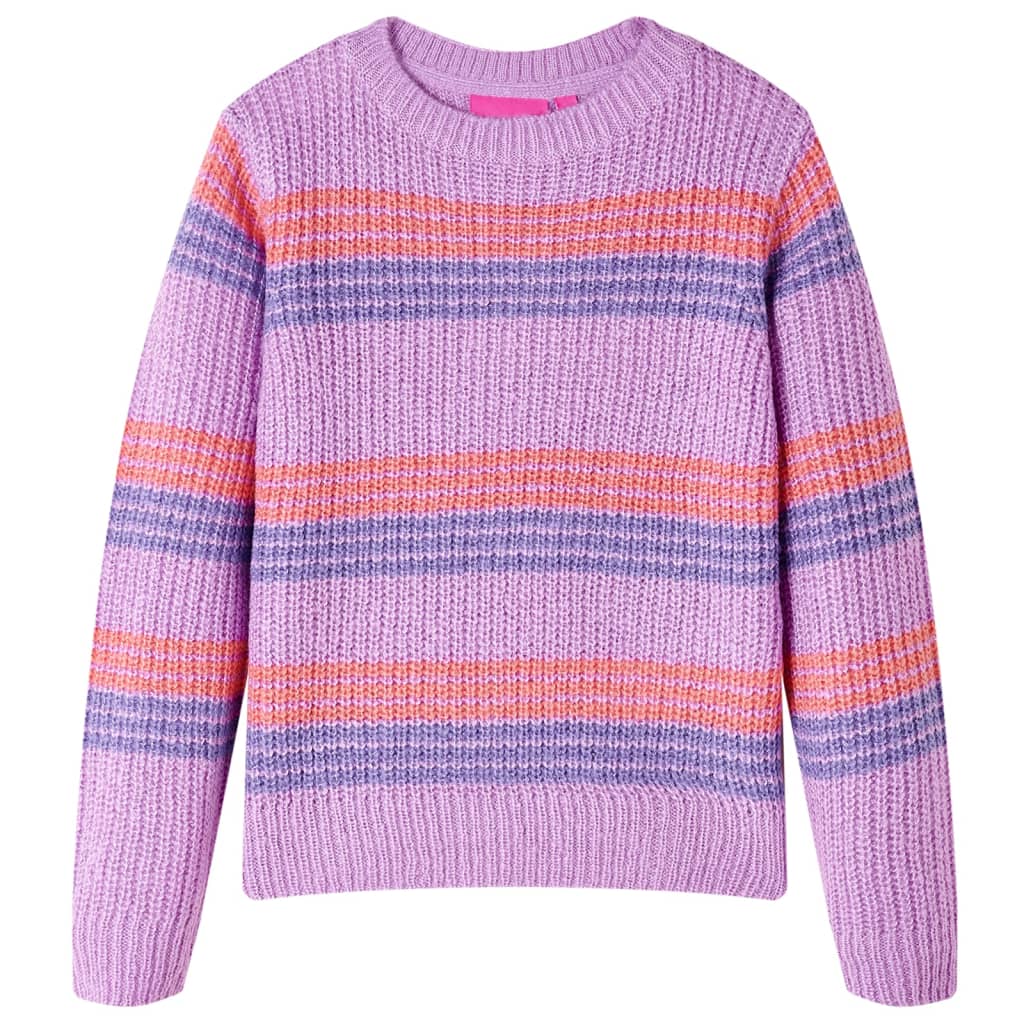 Vidaxl børnetrøje strikket med striber 92 lilla og pink