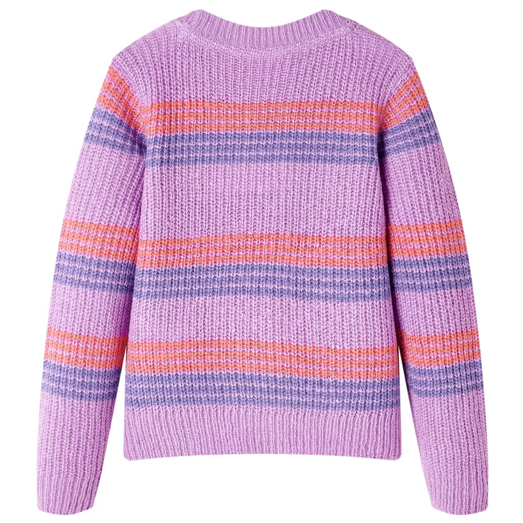 Vidaxl børnetrøje strikket med striber 92 lilla og pink