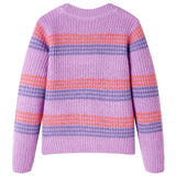 Vidaxl børnetrøje strikket med striber 92 lilla og pink