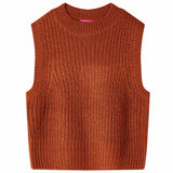Vidaxl børne spencer strikket 116 cognac farvet
