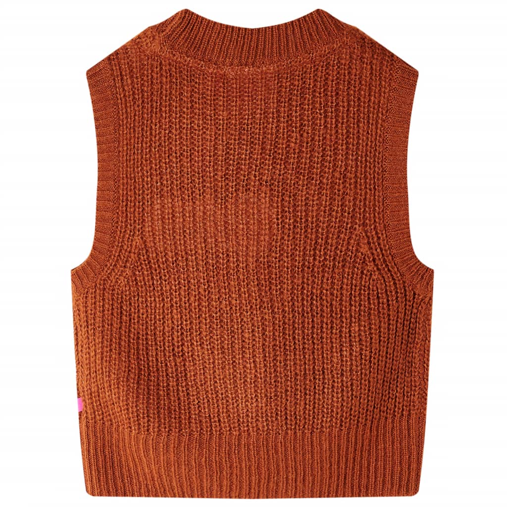 Vidaxl børne spencer strikket 116 cognac farvet