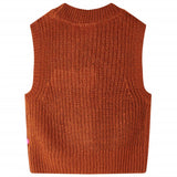 Vidaxl børne spencer strikket 116 cognac farvet