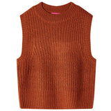 Vidaxl børne spencer strikket 128 cognac farvet