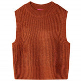 Vidaxl børne spencer strikket 140 cognac farvet