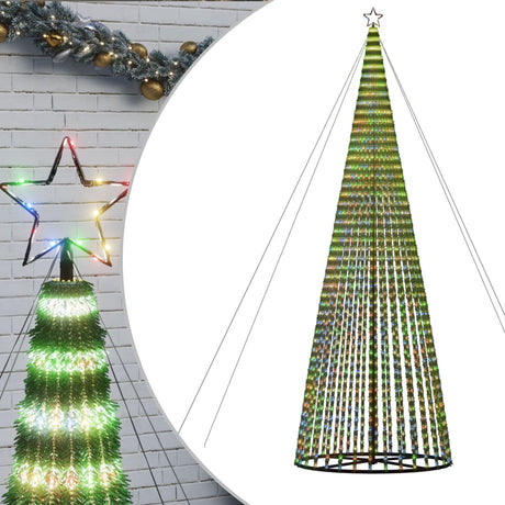 Vidaxxl LED juletræ 1544 LEDs farverige 500 cm