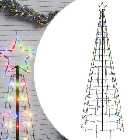 VidaXL LED juletræ med pigge 570 LEDs farverige 300 cm