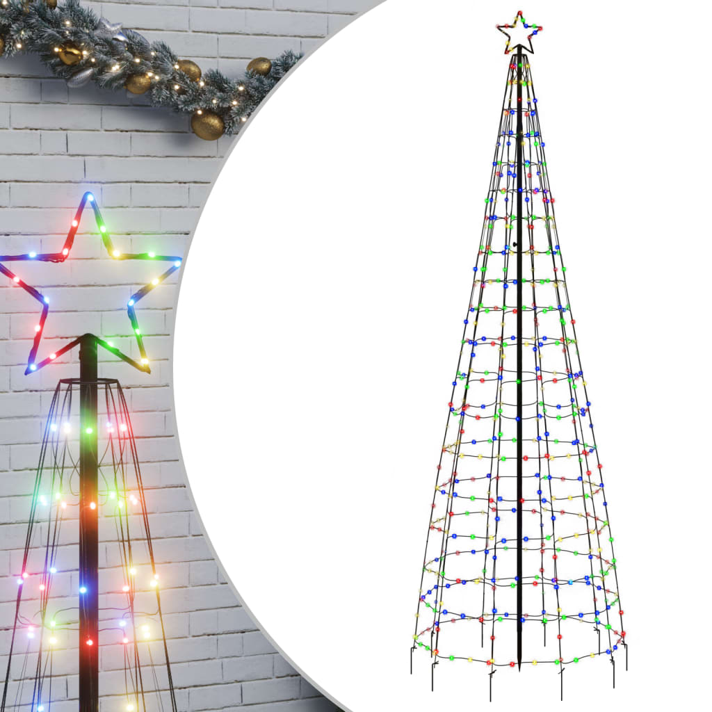 VidaXL LED juletræ med pigge 570 LEDs farverige 300 cm
