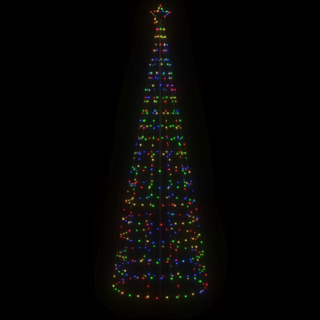 VidaXL LED juletræ med pigge 570 LEDs farverige 300 cm