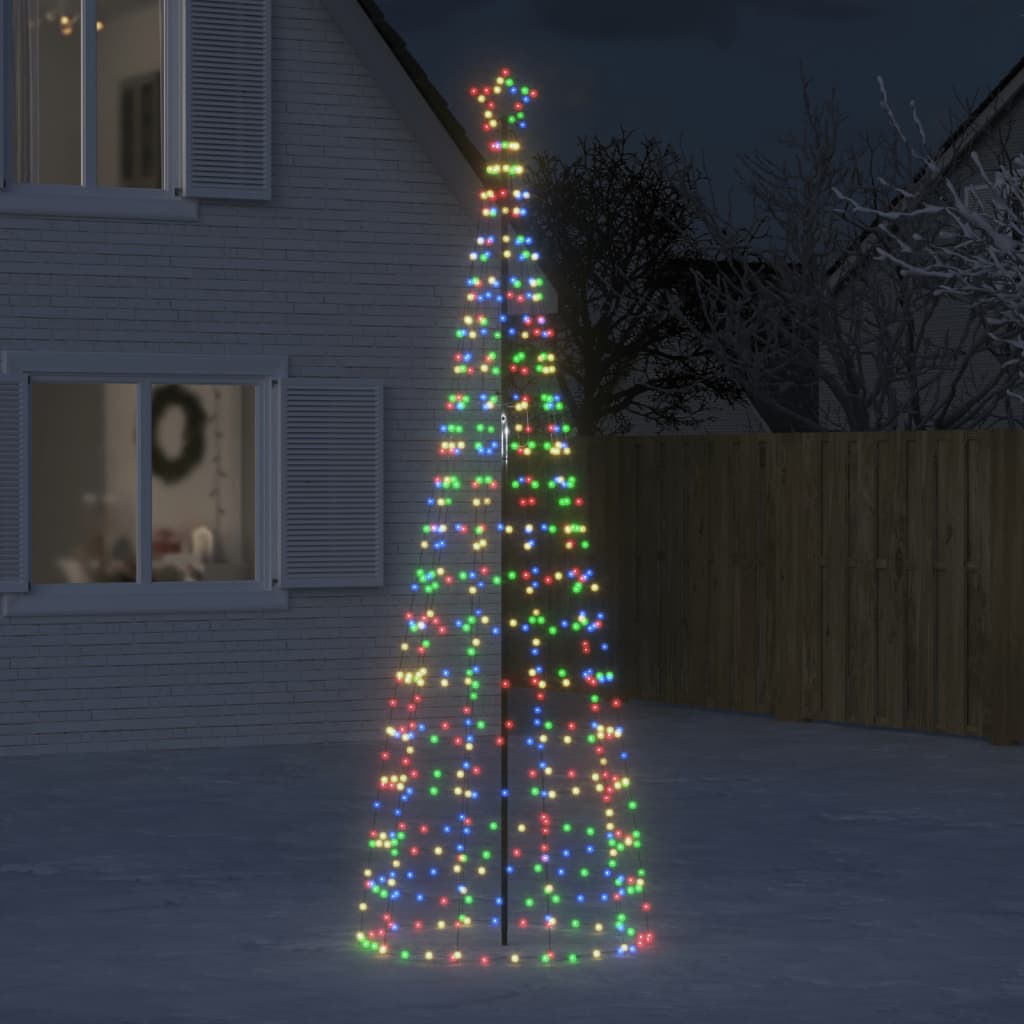 VidaXL LED juletræ med pigge 570 LEDs farverige 300 cm